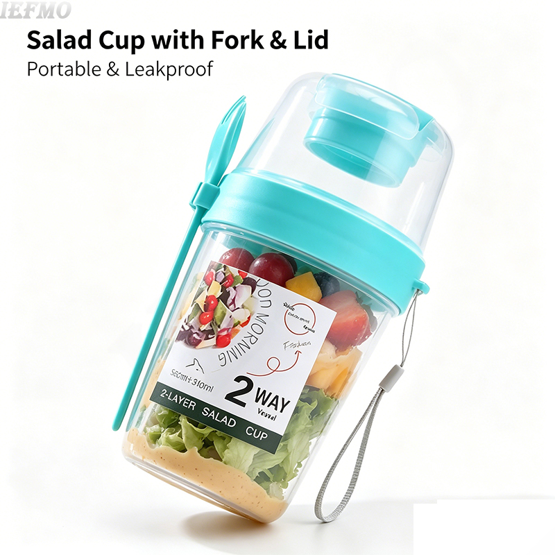 Meal Prep Veggie - On-the-Go Salad Bowl Set with Built-In