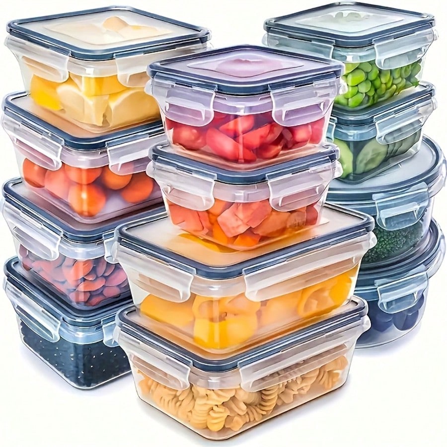 Meal Prep Lunch Boxes - 24‑Piece Meal Prep Food Containers Set,