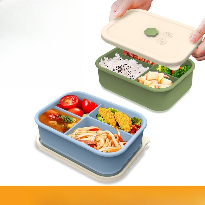 Meal Prep For Weight Loss - Microwave Safe Silicone Lunch Box Divided