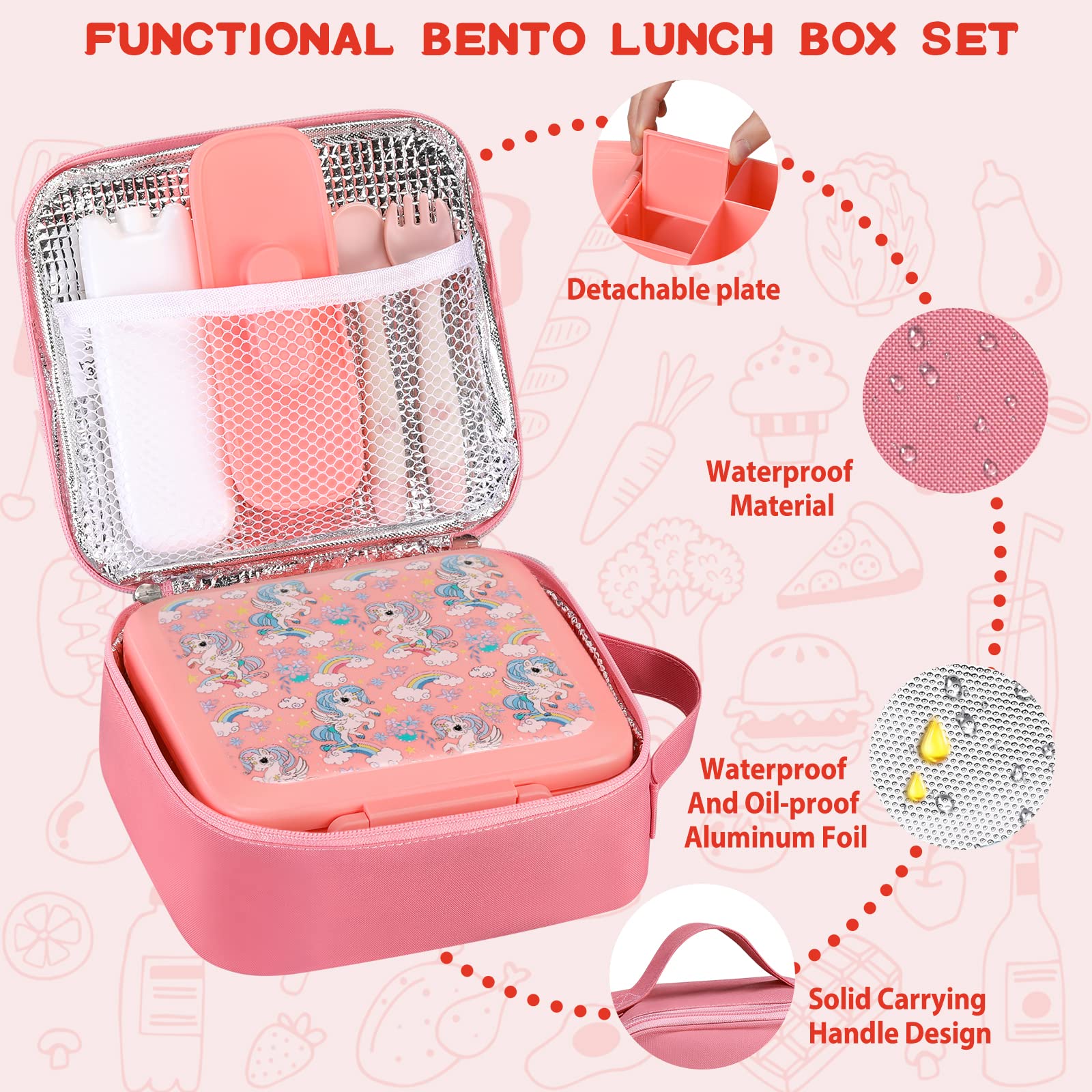Bento Lunch Box for Kids With  - огляд і ціна Meal Prep Lunch Boxes