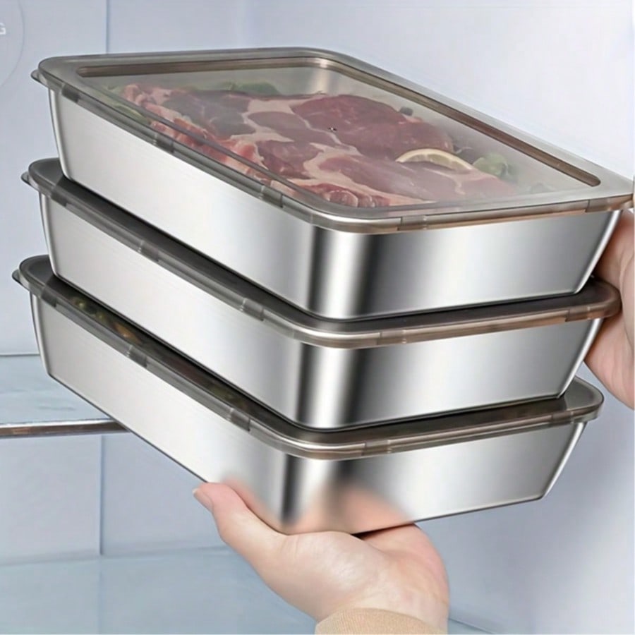 6pcs(3 Boxes+ 3 Lids) Stainles - огляд і ціна Meal Prep Lunch Boxes