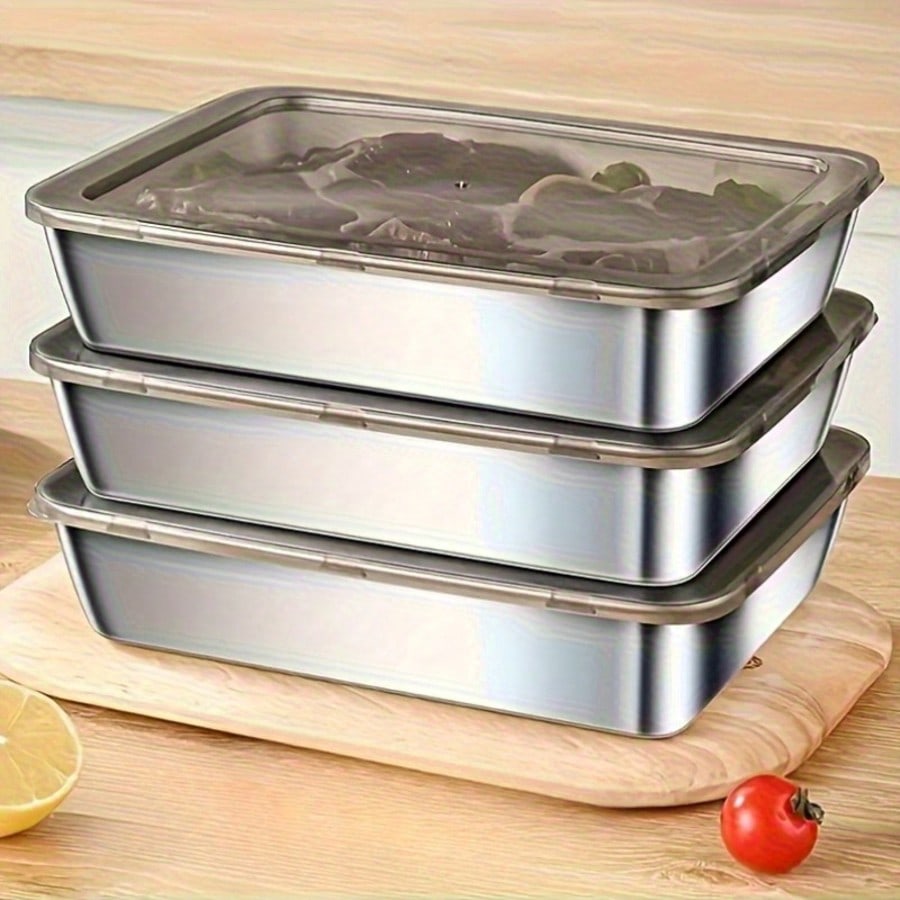 6pcs(3 Boxes+ 3 Lids) Stainles - огляд і ціна Meal Prep Lunch Boxes