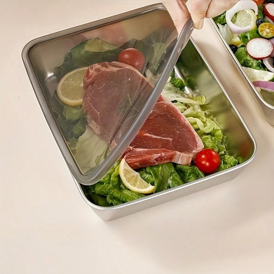 6pcs(3 Boxes+ 3 Lids) Stainles - огляд і ціна Meal Prep Lunch Boxes